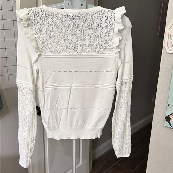 Express White Lace Detail Blouse - Picture 7 of 9